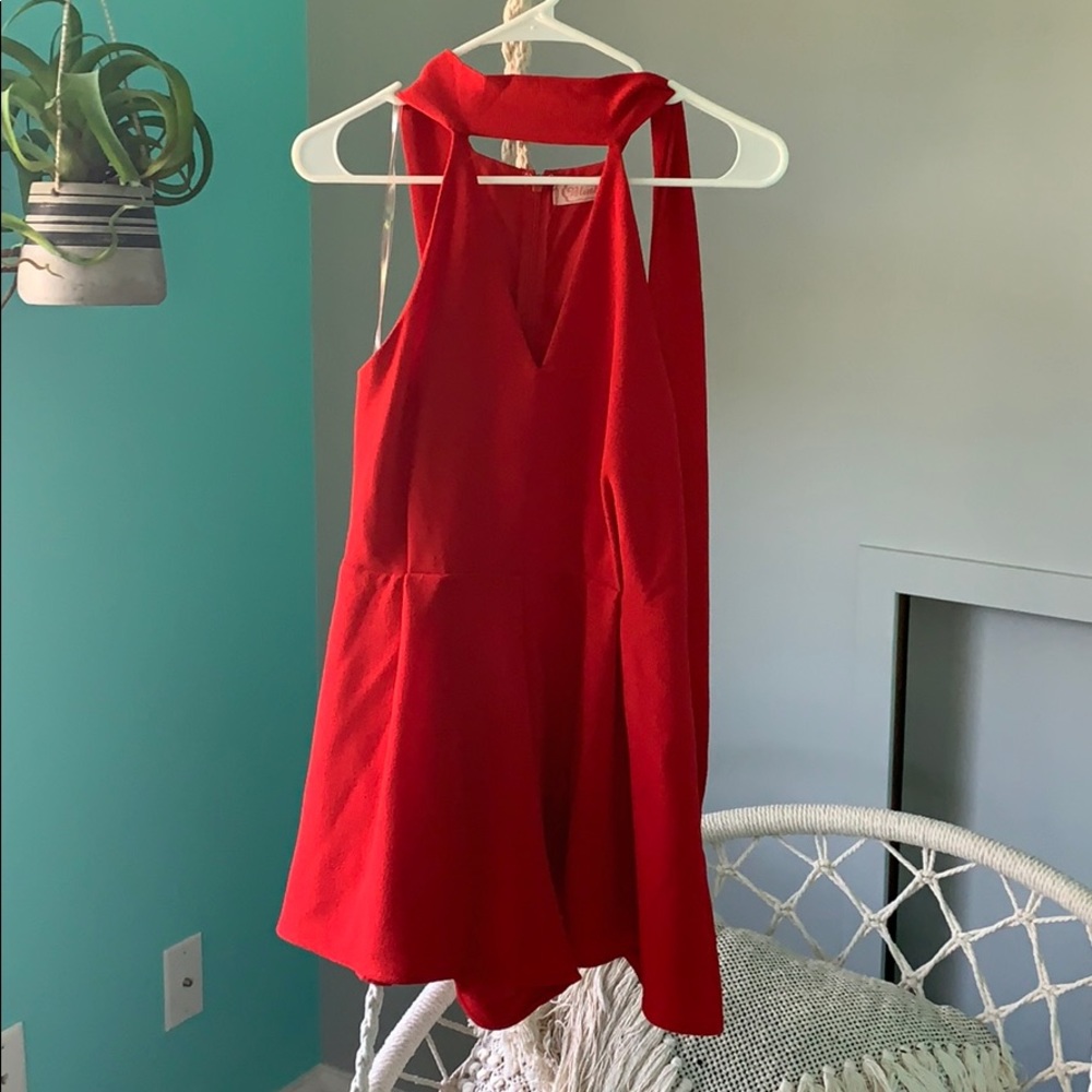 Blush Red Romper